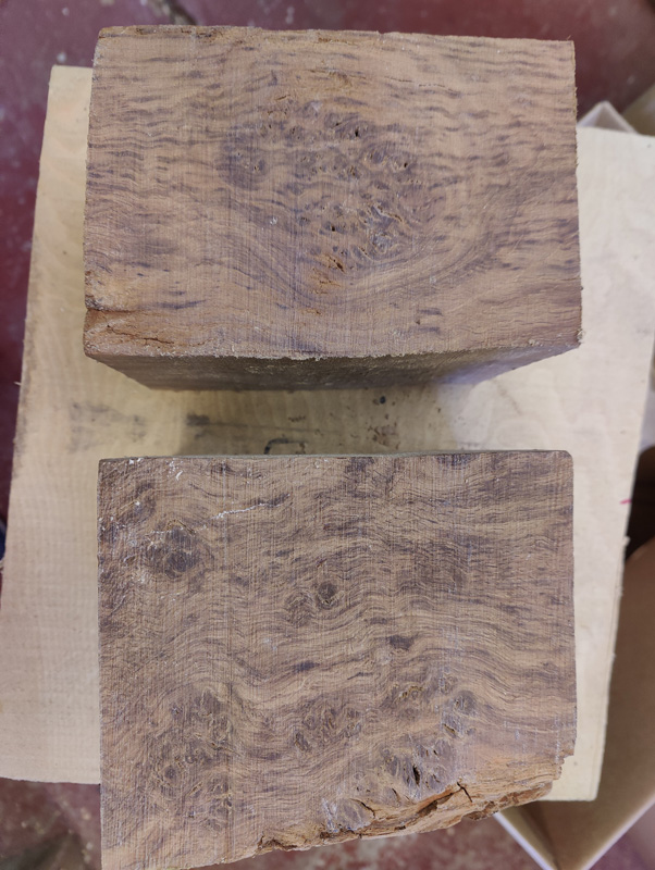 SOLD - Brown oak burr 7x5x5 & 6x5x5 £35